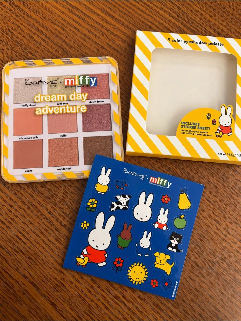 The Crème Shop x Miffy Dream Day Adventure 9-Color Eyeshadow Palette + stickers